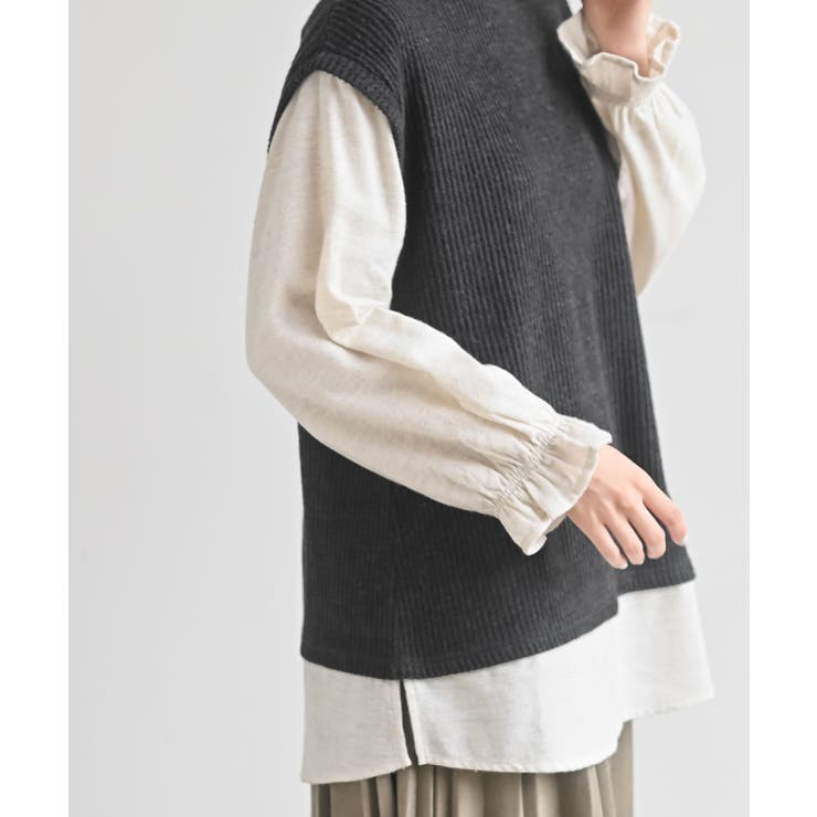 ワッフルハイネックベストレイヤー風プルオーバー | rps | 詳細画像9 