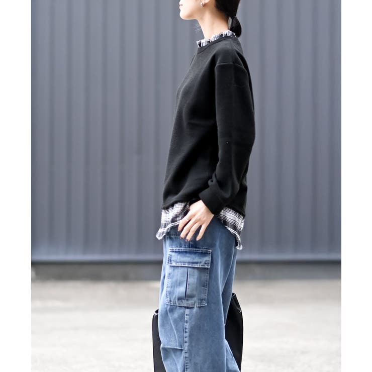 チェックシャツレイヤー風プルオーバー | rps | 詳細画像11 