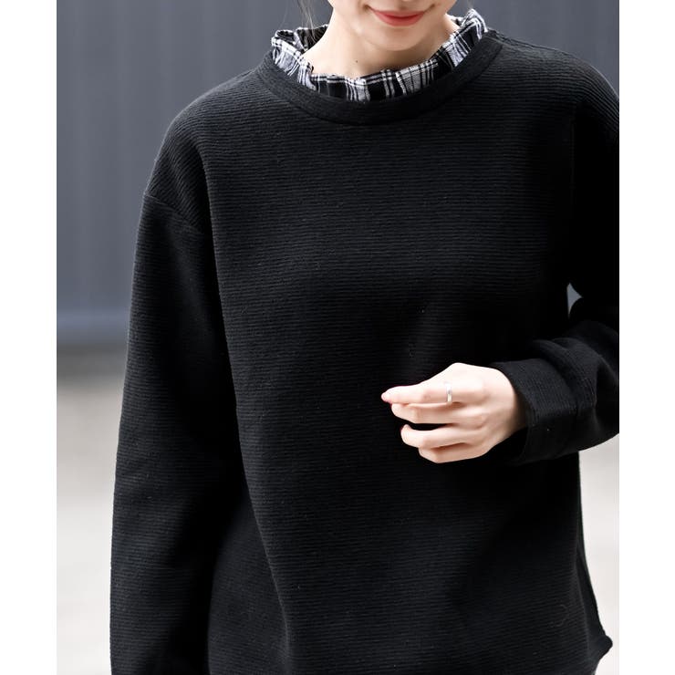 チェックシャツレイヤー風プルオーバー | rps | 詳細画像14 