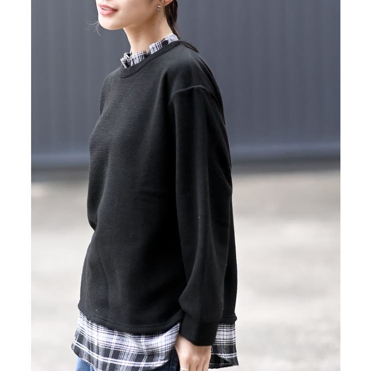 チェックシャツレイヤー風プルオーバー | rps | 詳細画像15 