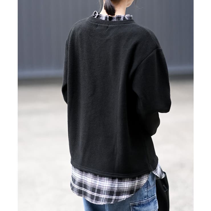 チェックシャツレイヤー風プルオーバー | rps | 詳細画像16 
