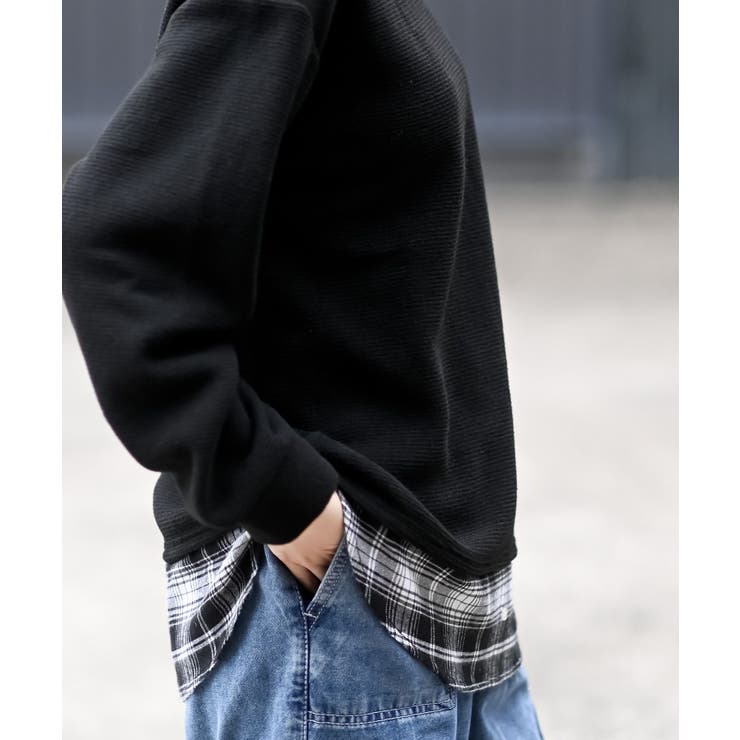 チェックシャツレイヤー風プルオーバー | rps | 詳細画像17 