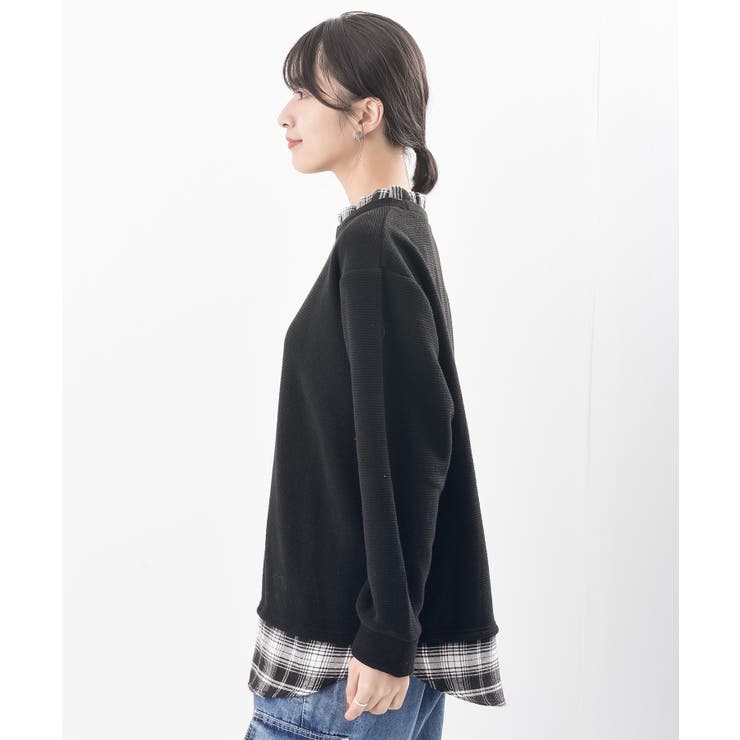 チェックシャツレイヤー風プルオーバー | rps | 詳細画像18 