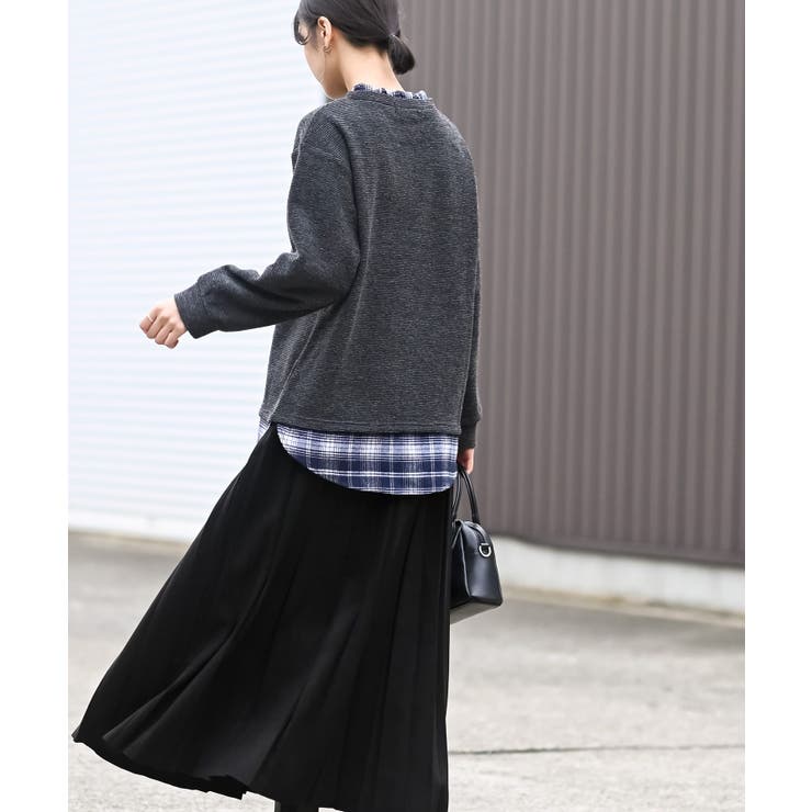 チェックシャツレイヤー風プルオーバー | rps | 詳細画像4 