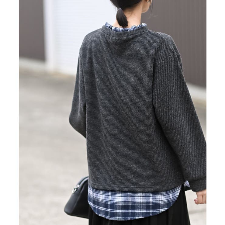 チェックシャツレイヤー風プルオーバー | rps | 詳細画像8 
