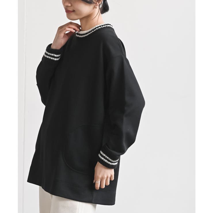 ラインニットリブ使い裏毛プルオーバー | rps | 詳細画像1 