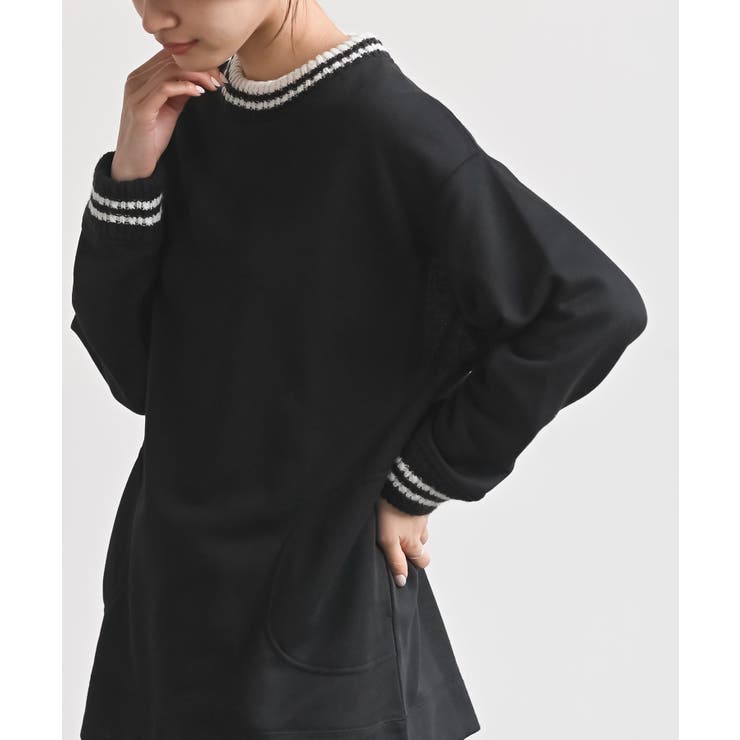 ラインニットリブ使い裏毛プルオーバー | rps | 詳細画像15 