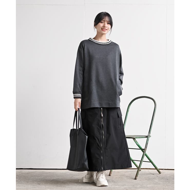 ラインニットリブ使い裏毛プルオーバー | rps | 詳細画像2 