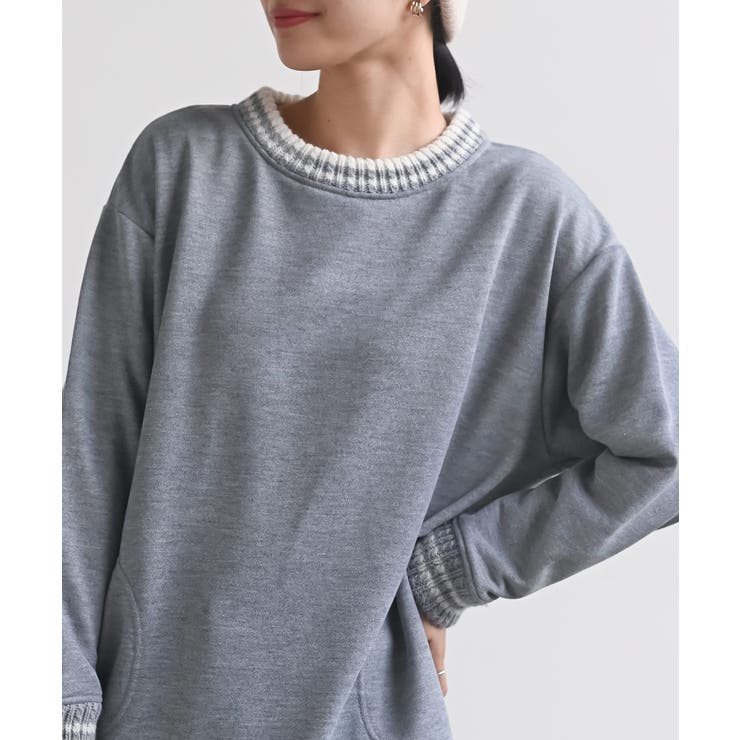 ラインニットリブ使い裏毛プルオーバー | rps | 詳細画像22 