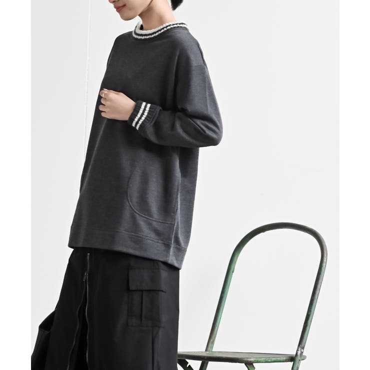 ラインニットリブ使い裏毛プルオーバー | rps | 詳細画像3 