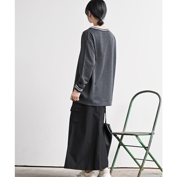 ラインニットリブ使い裏毛プルオーバー | rps | 詳細画像4 