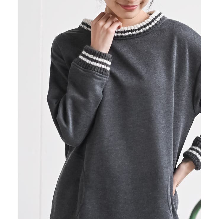 ラインニットリブ使い裏毛プルオーバー | rps | 詳細画像6 