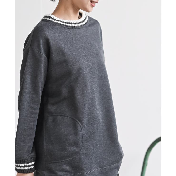 ラインニットリブ使い裏毛プルオーバー | rps | 詳細画像7 