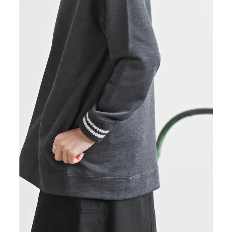 ラインニットリブ使い裏毛プルオーバー | rps | 詳細画像9 