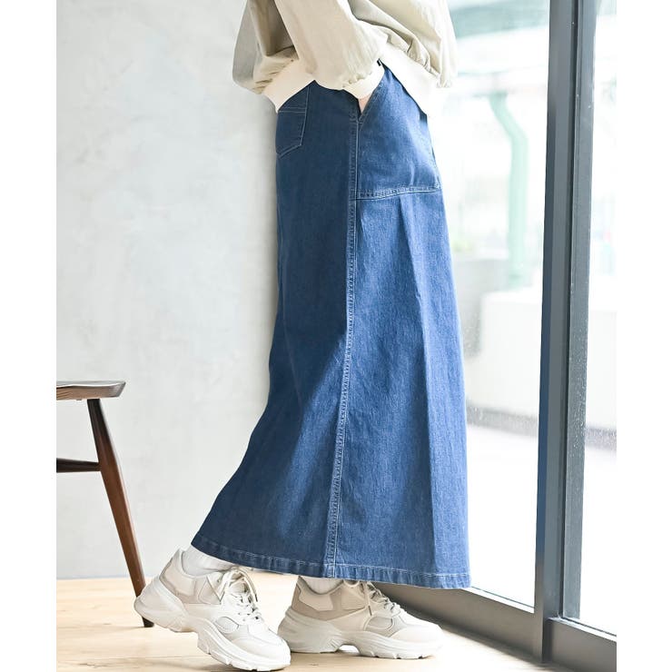 ブルー | ストレッチデニムベイカースカート | rps