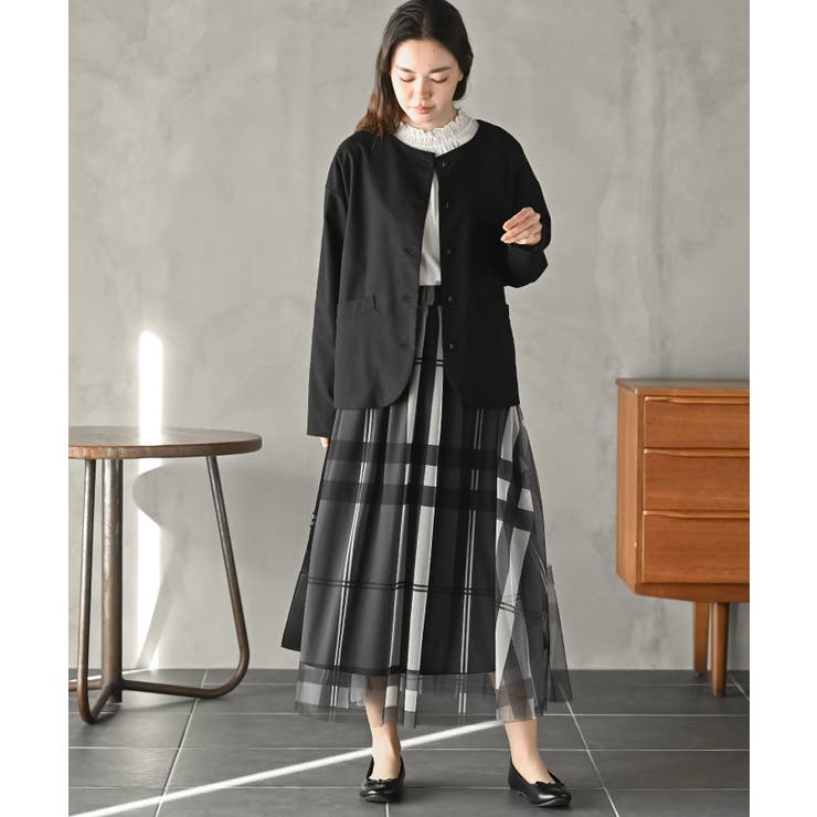 チュールチェックプリントギャザースカート | rps | 詳細画像18 