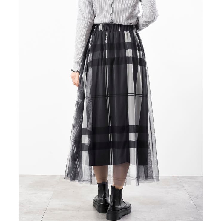 チュールチェックプリントギャザースカート | rps | 詳細画像20 