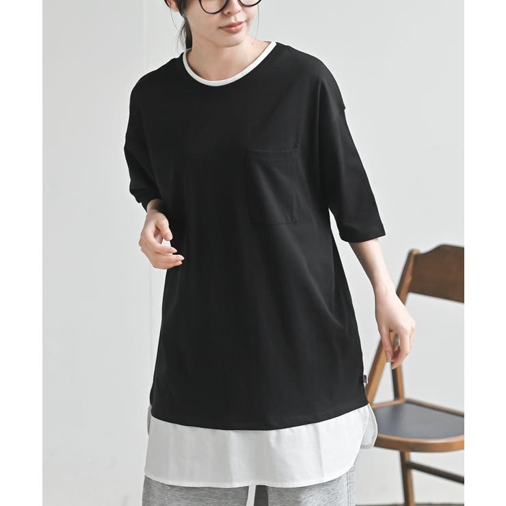 ブラック | 接触冷感ＵＳＡコットンフェイクレイヤーＴ | rps