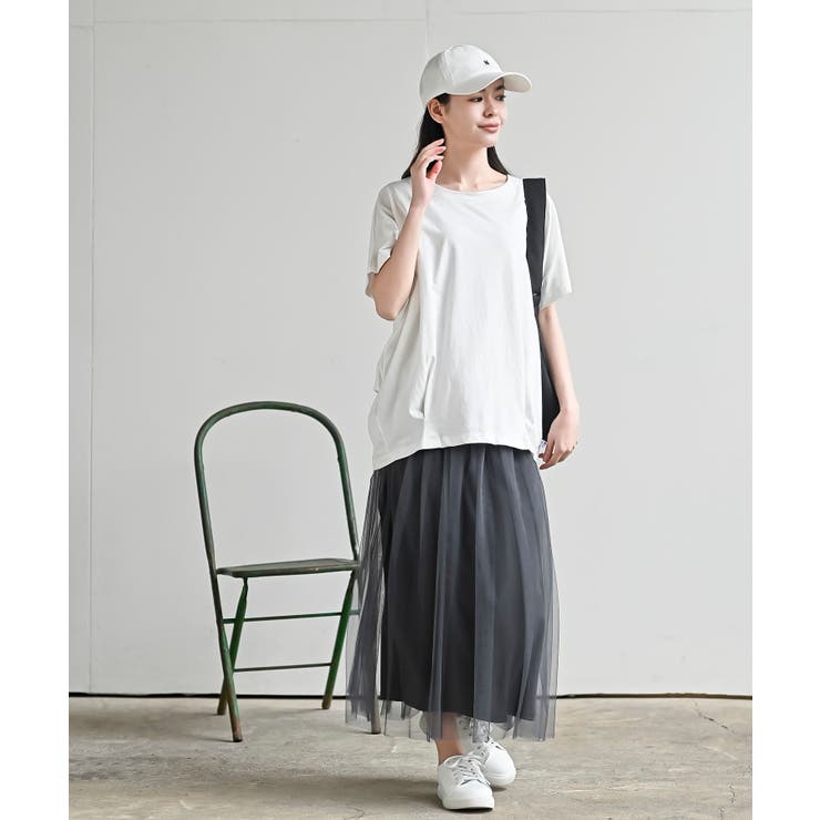 接触冷感ＵＳＡコットン裾タック半袖Ｔ | rps | 詳細画像2 