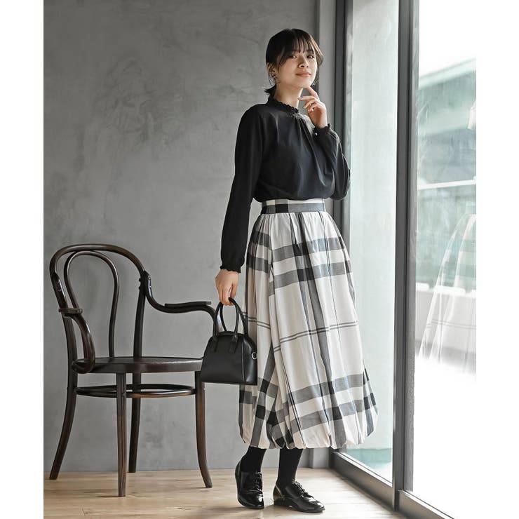 チェック柄ガーゼバルーンスカート | rps | 詳細画像11 