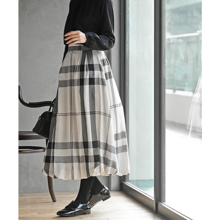 チェック柄ガーゼバルーンスカート | rps | 詳細画像12 