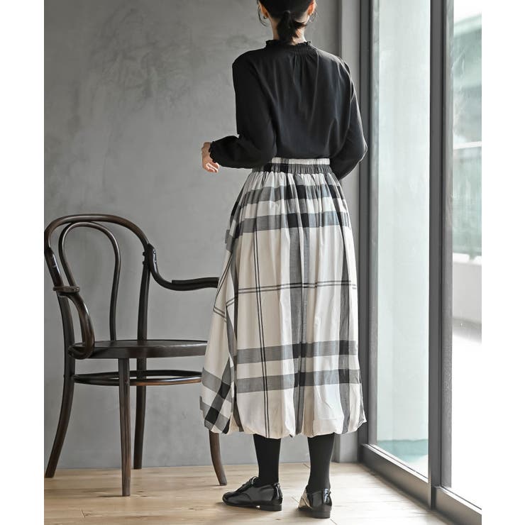 チェック柄ガーゼバルーンスカート | rps | 詳細画像13 
