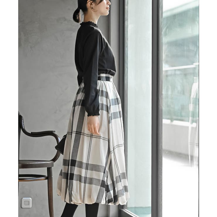 チェック柄ガーゼバルーンスカート | rps | 詳細画像14 