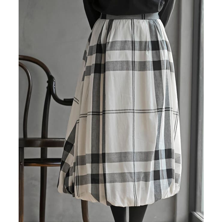 チェック柄ガーゼバルーンスカート | rps | 詳細画像15 