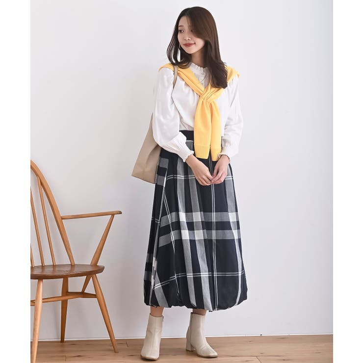 チェック柄ガーゼバルーンスカート | rps | 詳細画像2 