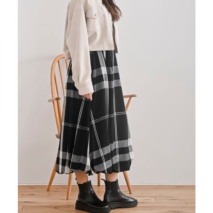 チェック柄ガーゼバルーンスカート | rps | 詳細画像24 