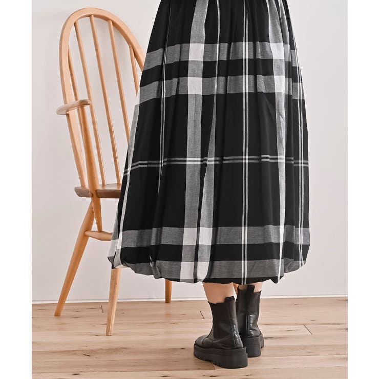 チェック柄ガーゼバルーンスカート | rps | 詳細画像27 