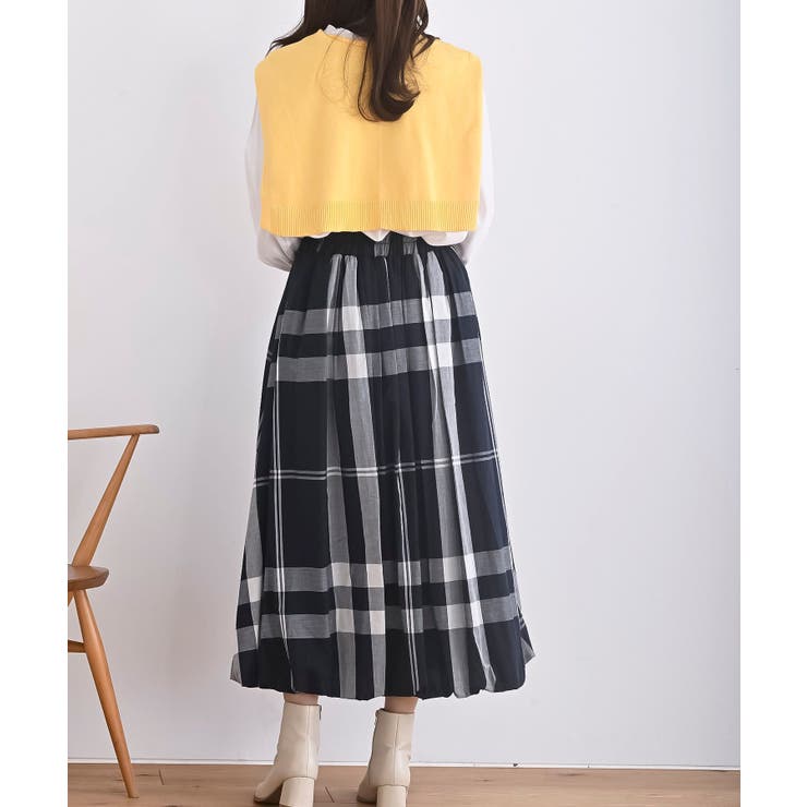 チェック柄ガーゼバルーンスカート | rps | 詳細画像4 
