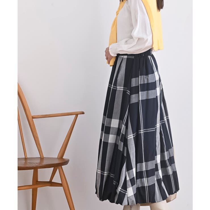 チェック柄ガーゼバルーンスカート | rps | 詳細画像5 