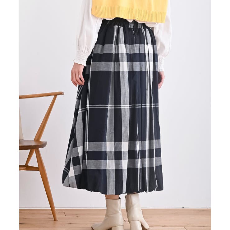 チェック柄ガーゼバルーンスカート | rps | 詳細画像7 