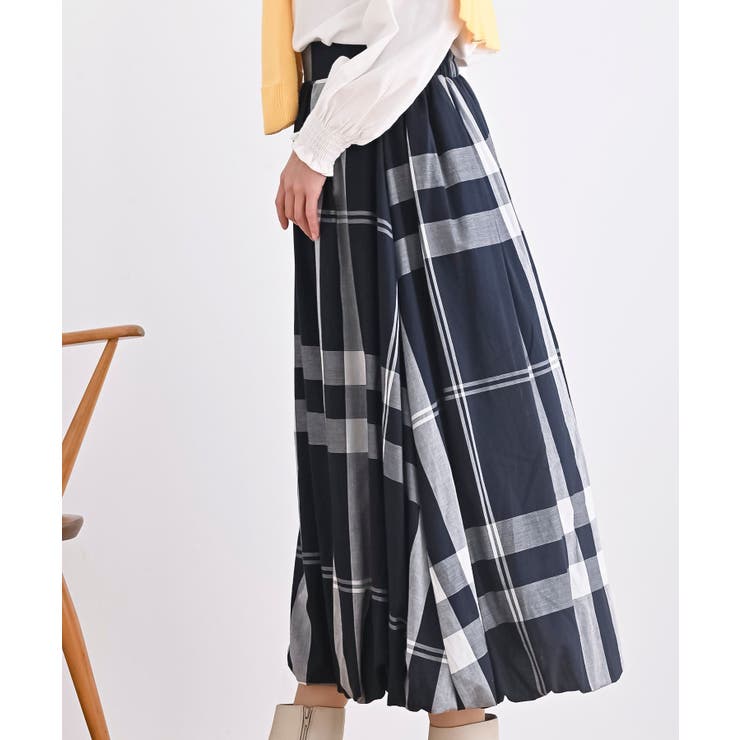 チェック柄ガーゼバルーンスカート | rps | 詳細画像8 