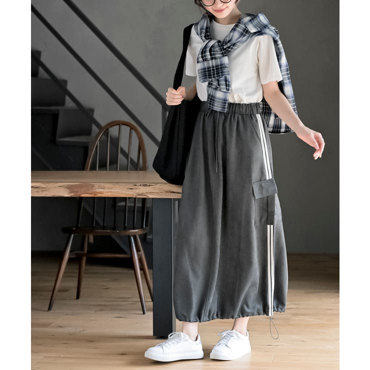 サイドライン入りカーゴスカート | rps | 詳細画像3 