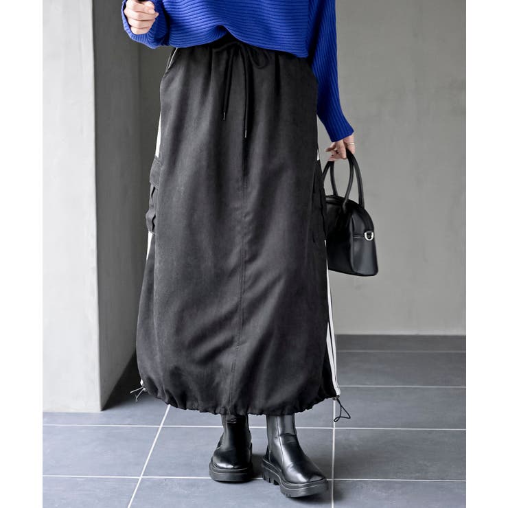 ブラック | サイドライン入りカーゴスカート | rps