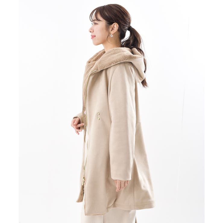 Suede Furボンディング　フードコート スエードボンディングフード付きコート[品番：RPSW0000791]｜rps