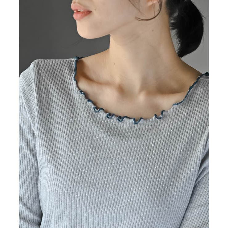 ラメ混リブ配色メローカットソー | rps | 詳細画像14 