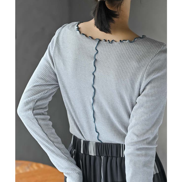 ラメ混リブ配色メローカットソー | rps | 詳細画像16 