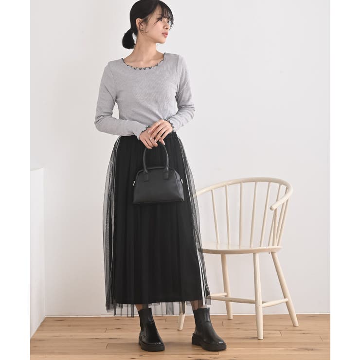 ラメ混リブ配色メローカットソー | rps | 詳細画像18 