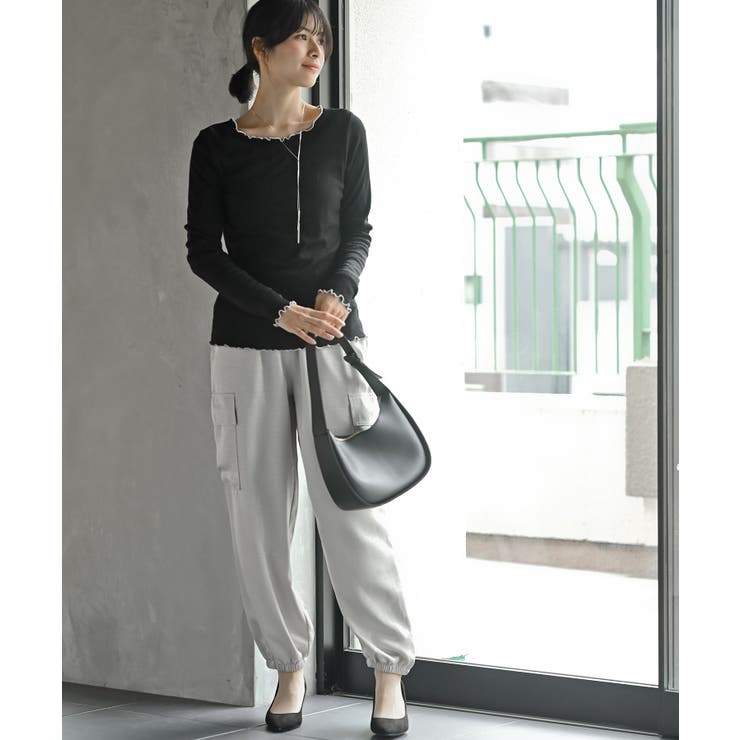 ラメ混リブ配色メローカットソー | rps | 詳細画像19 