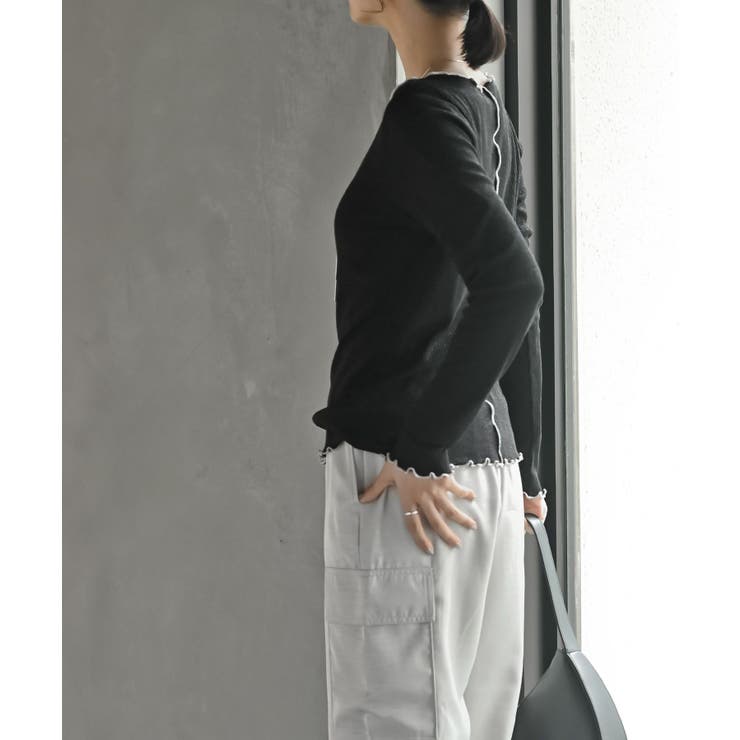 ラメ混リブ配色メローカットソー | rps | 詳細画像20 