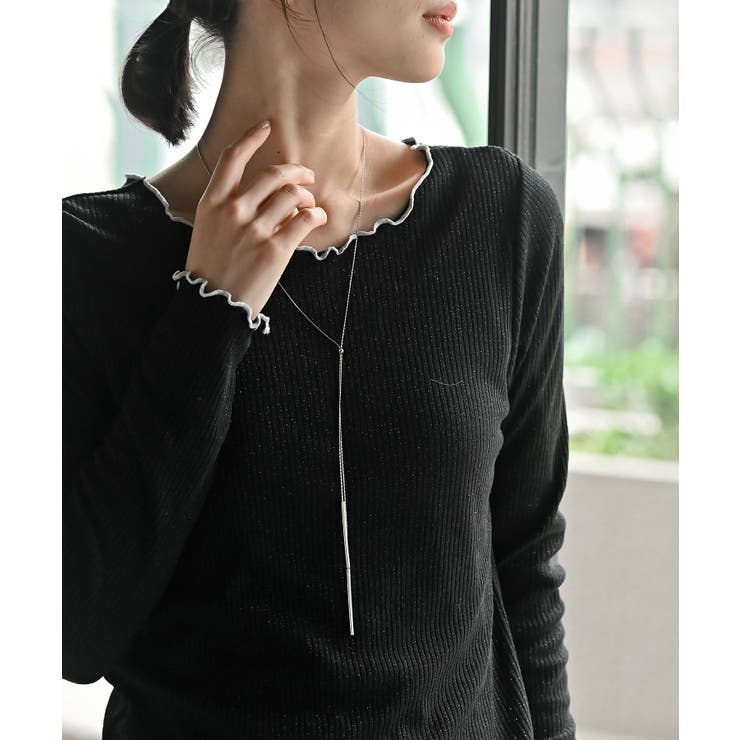 ラメ混リブ配色メローカットソー | rps | 詳細画像22 