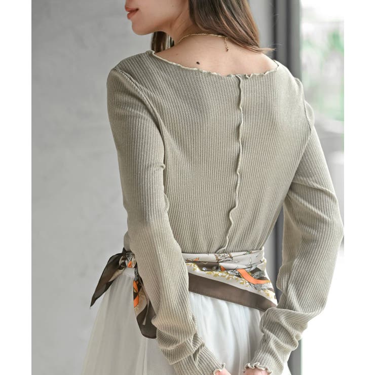 ラメ混リブ配色メローカットソー | rps | 詳細画像30 