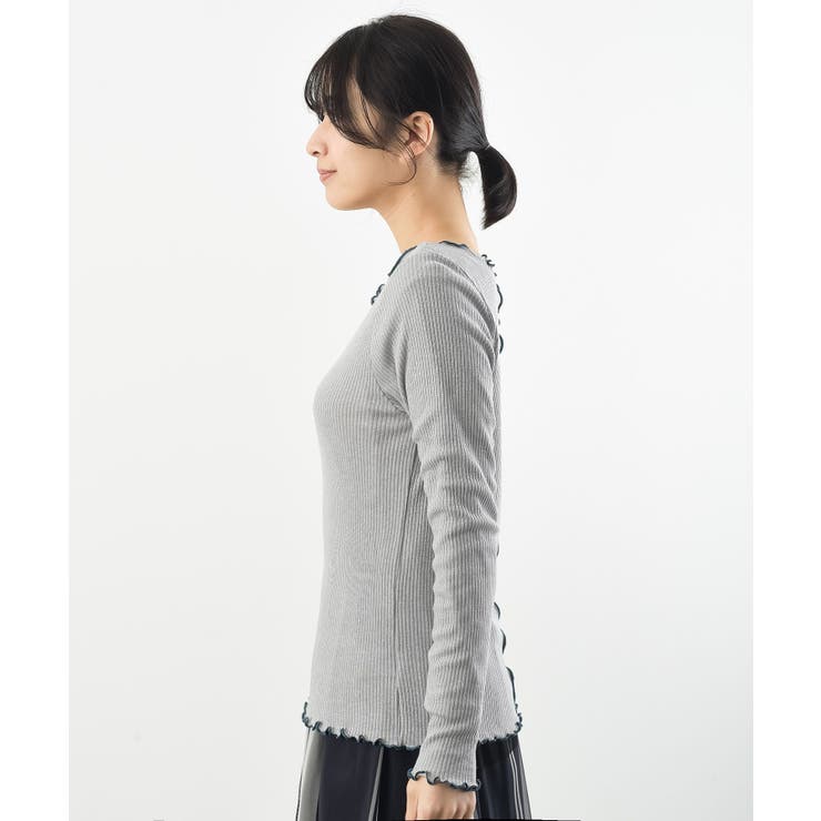 ラメ混リブ配色メローカットソー | rps | 詳細画像31 