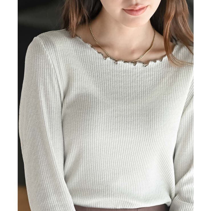 ラメ混リブ配色メローカットソー | rps | 詳細画像5 