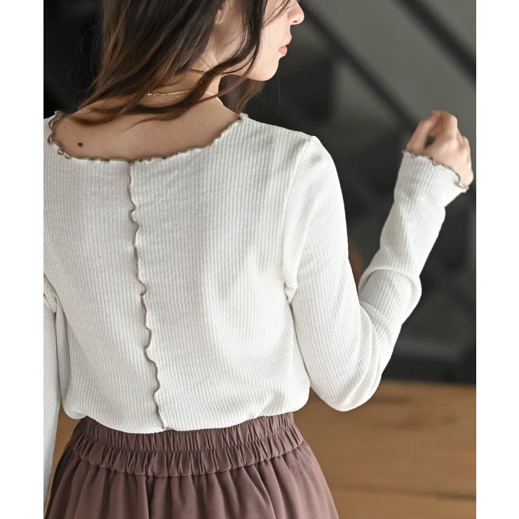 ラメ混リブ配色メローカットソー | rps | 詳細画像7 