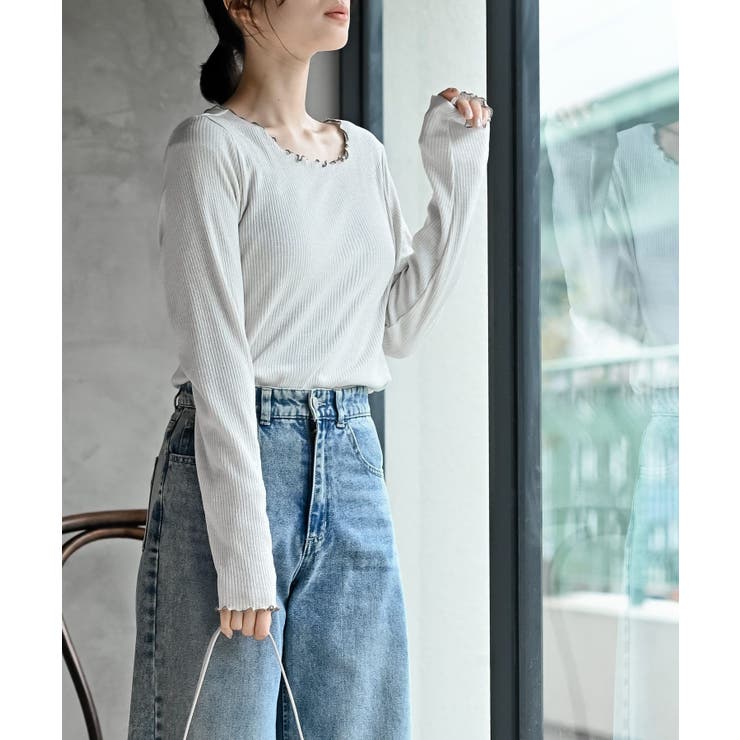 ラメ混リブ配色メローカットソー | rps | 詳細画像9 