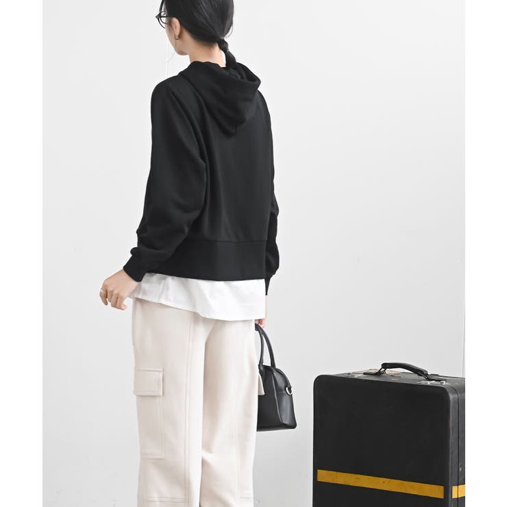 裏毛×布帛レイヤー風パーカー | rps | 詳細画像13 